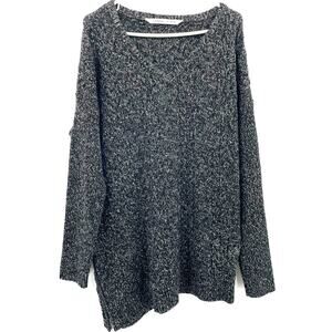 Athleta Women's Wool Cashmere Blend Chunky Knit Sweater, Sz.‎ XL Asymmetric Hem